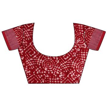 Iris Handloom Cotton Slub Zari Wex Batik Print saree 4