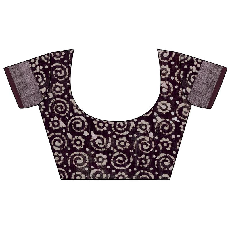 Iris Handloom Cotton Slub Zari Wex Batik Print saree