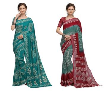 Iris Handloom Cotton Slub Zari Wex Batik Print saree 1