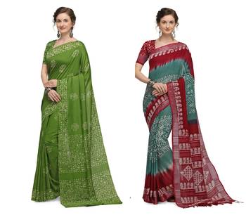 Iris Handloom Cotton Slub Zari Wex Batik Print saree 1