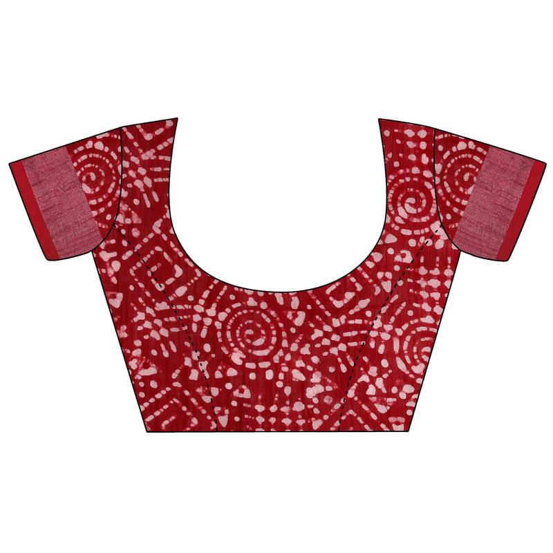 Iris Handloom Cotton Slub Zari Wex Batik Print saree