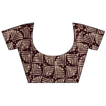 Iris Handloom Cotton Slub Zari Wex Batik Print saree 5