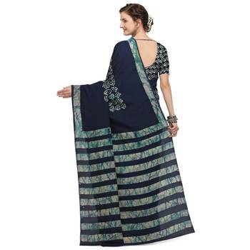 Iris Handloom Cotton Slub Zari Wex Batik Print saree 3