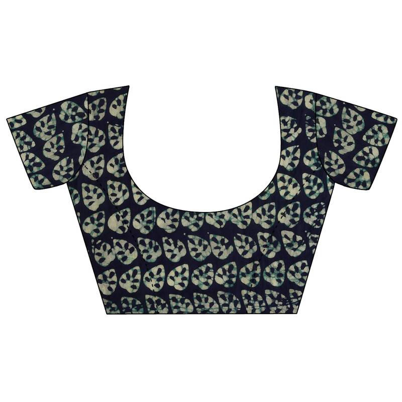 Iris Handloom Cotton Slub Zari Wex Batik Print saree