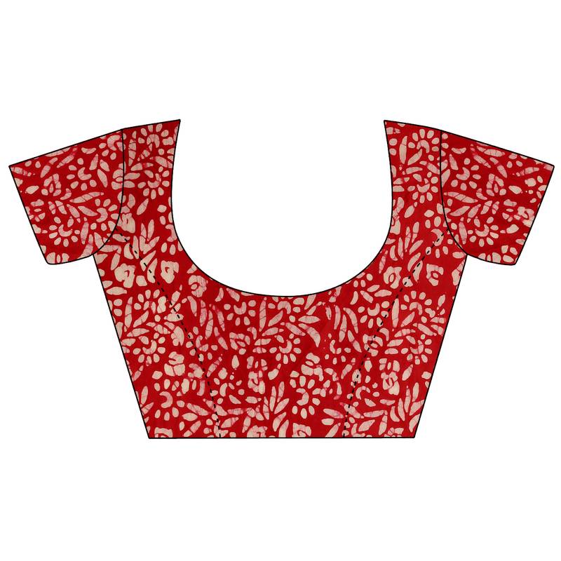 Iris Handloom Cotton Slub Zari Wex Batik Print saree