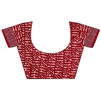 Iris Handloom Cotton Slub Zari Wex Batik Print saree 4