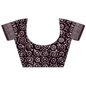 Iris Handloom Cotton Slub Zari Wex Batik Print saree 5