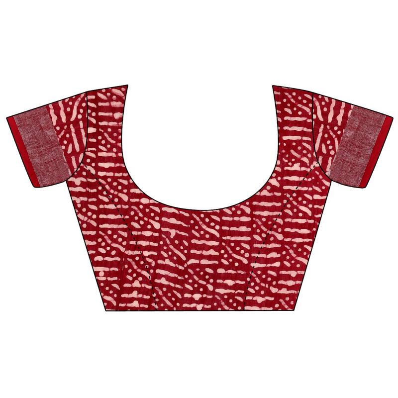 Iris Handloom Cotton Slub Zari Wex Batik Print saree