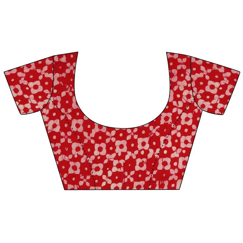 Iris Handloom Cotton Slub Zari Wex Batik Print saree