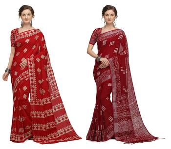 Iris Handloom Cotton Slub Zari Wex Batik Print saree 1