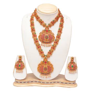 Bridal south Indian double necklace set 1
