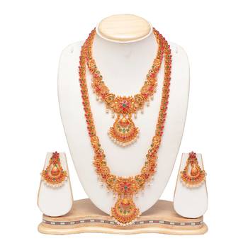 Bridal south Indian double necklace set 1