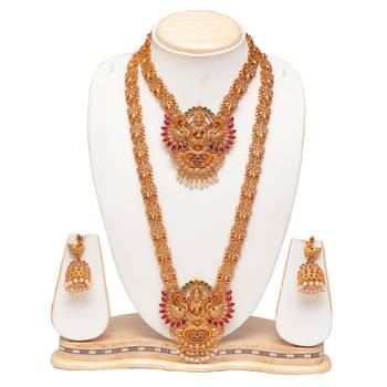 Bridal south Indian double necklace set 1