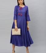Women'S Rayon Checkered Printed Anarkali Kurta