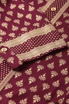 Women'S Rayon Golden Buti Printed A-Line Kurta (Purple)