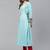 Women'S Rayon Embroidered A-Line Kurta (Sky Blue)
