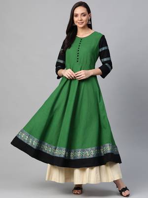 Women'S Cotton Slub Anarkali Kurta 1