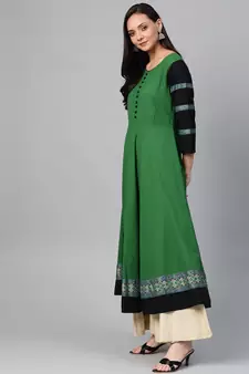 Women'S Cotton Slub Anarkali Kurta