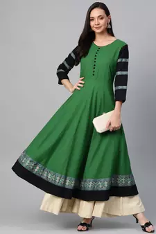 Women'S Cotton Slub Anarkali Kurta