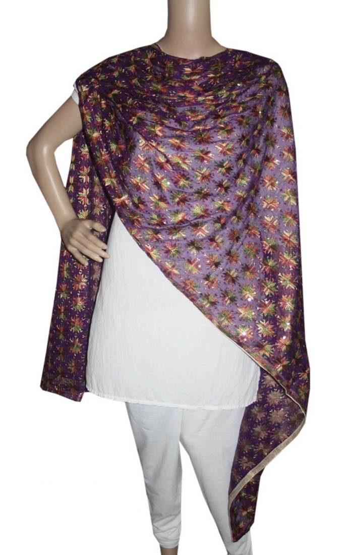 Phulkari Dupatta Purple