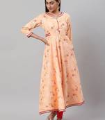 Women'S Rayon Floral Printed Anarkali Kurta