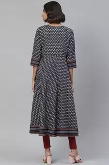 Women'S Cotton Floral Print Anarkali Kurta