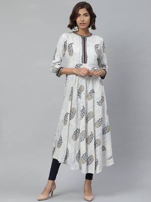 Women'S Rayon Tie Dye Floral Print Anarkali Kurta 1