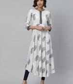 Women'S Rayon Tie Dye Floral Print Anarkali Kurta