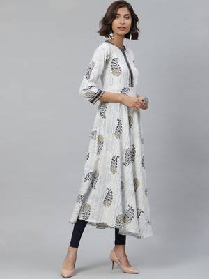 Women'S Rayon Tie Dye Floral Print Anarkali Kurta 3