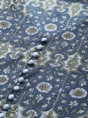 Women'S Cotton Floral Printed Anarkali Kurta (Blue) 4