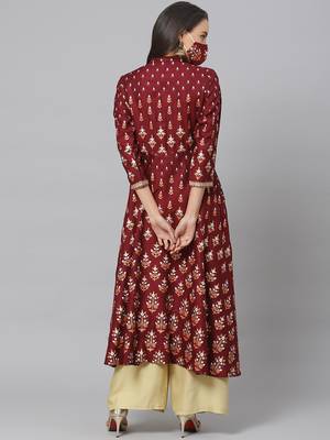 Women'S Rayon Floral Printed Anarkali Kurta 3