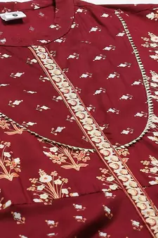 Women'S Rayon Floral Printed Anarkali Kurta
