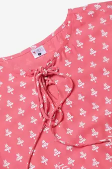 Women'S/Girls Rayon Floral Printed Short Kurti (Peach)
