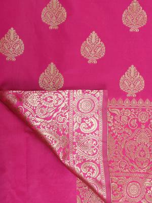 Pink Woven Art Silk Saree With Blouse 6