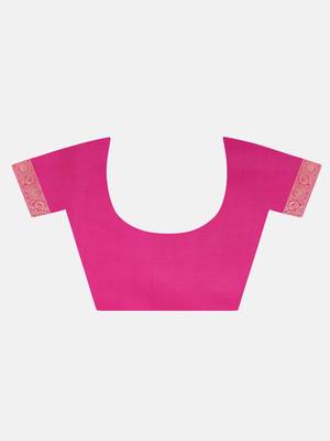 Pink Woven Art Silk Saree With Blouse 7