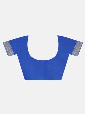 Royal Blue Woven Art Silk Saree With Blouse 6