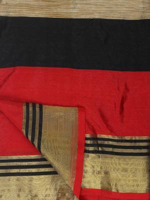 Beige Woven Art Silk Saree With Blouse 6