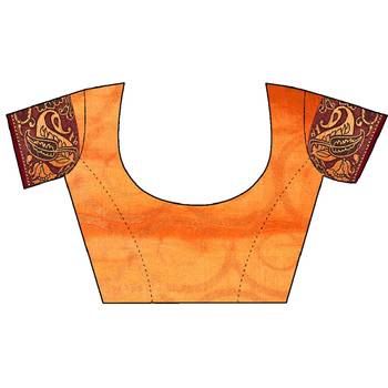 Rust printed cotton silk Bandhani saree 5