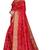 Red hand woven art silk Bandhani saree