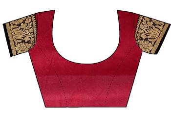 Maroon hand woven art silk Bandhani saree 4
