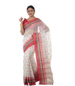 Martliner Self Design Solid Woven Tant Pure Cotton Saree
