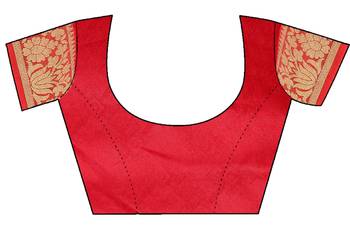 Red hand woven art silk Bandhani saree 4