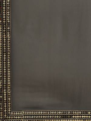 Black plain georgette saree with blouse 4