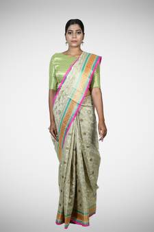 Pure munga silk banarasi jaal saree