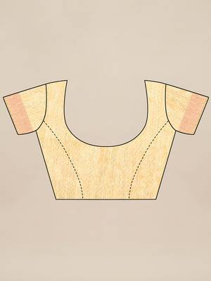 Beige woven linen saree with blouse 5