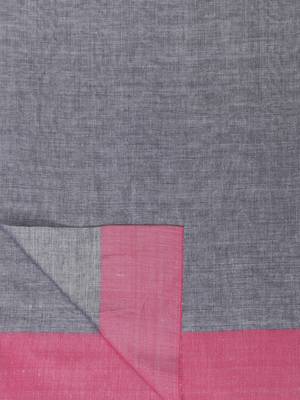 Black Plain Work Khadi Cotton Handloom Saree With Blouse 5