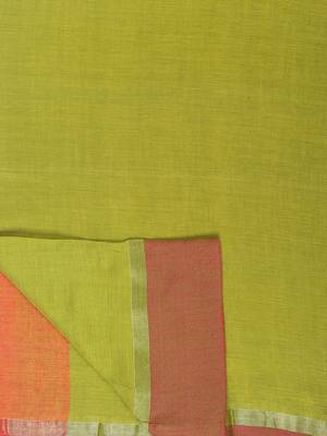 Pesta Plain Work Khadi Cotton Handloom Saree With Blouse 6