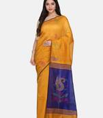 Mustard Jamdani Work Cotton Silk Handloom Saree With Blouse