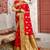 Red woven art silk saree with blouse