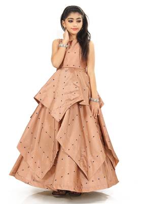 Kids Brown Gown Dress For Girls 1